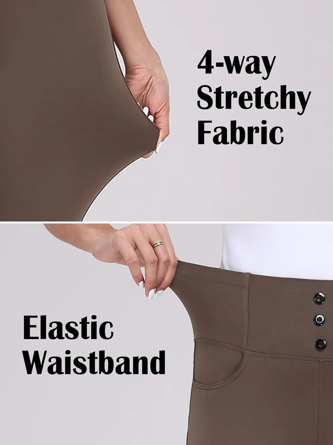 Agenlulu High Waisted Dress Pants for Women Slim Pencil Leg Elastic Waist Pull On Work Slacks for Women Business Casual