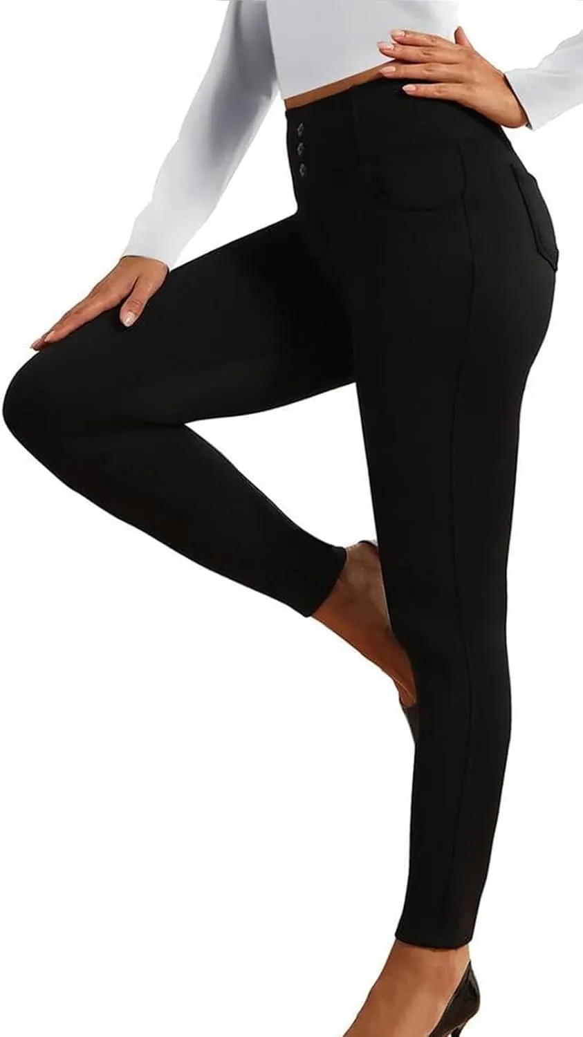 Agenlulu High Waisted Dress Pants for Women Slim Pencil Leg Elastic Waist Pull On Work Slacks for Women Business Casual