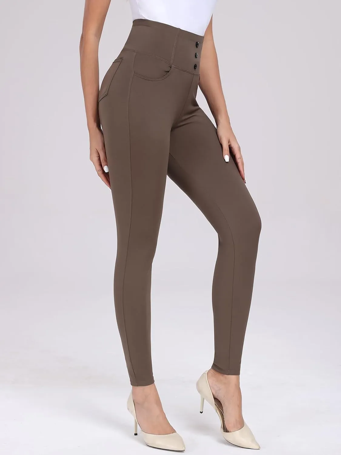 Agenlulu High Waisted Dress Pants for Women Slim Pencil Leg Elastic Waist Pull On Work Slacks for Women Business Casual