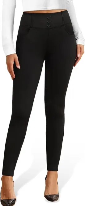 Agenlulu High Waisted Dress Pants for Women Slim Pencil Leg Elastic Waist Pull On Work Slacks for Women Business Casual