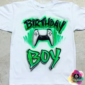 Airbrush Gamer Birthday Boy Shirt Design