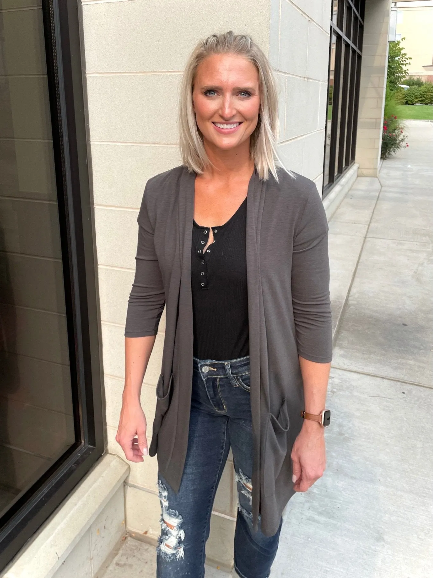 All the Time Cardigan in Gray