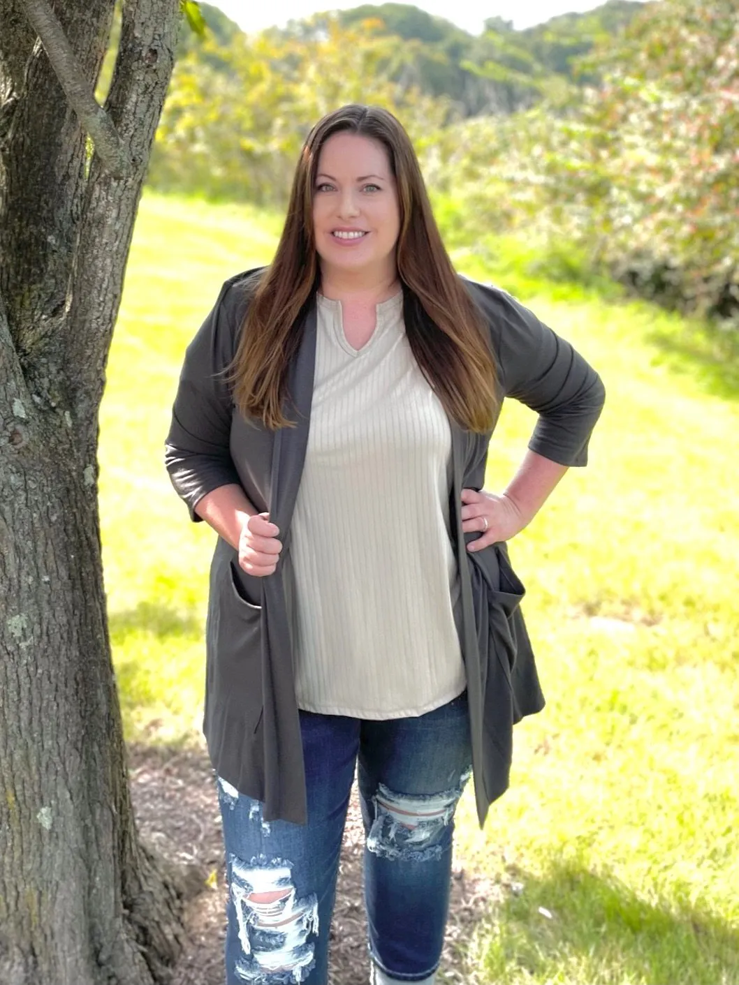 All the Time Cardigan in Gray