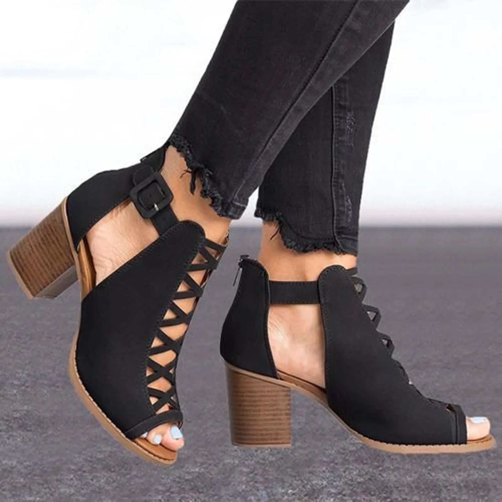 Amozae--Wedges Shoes For Women High Heels Sandals Summer Shoes 2024 Flip Flop Chaussures Femme Platform Sandals Plus Size 35-43