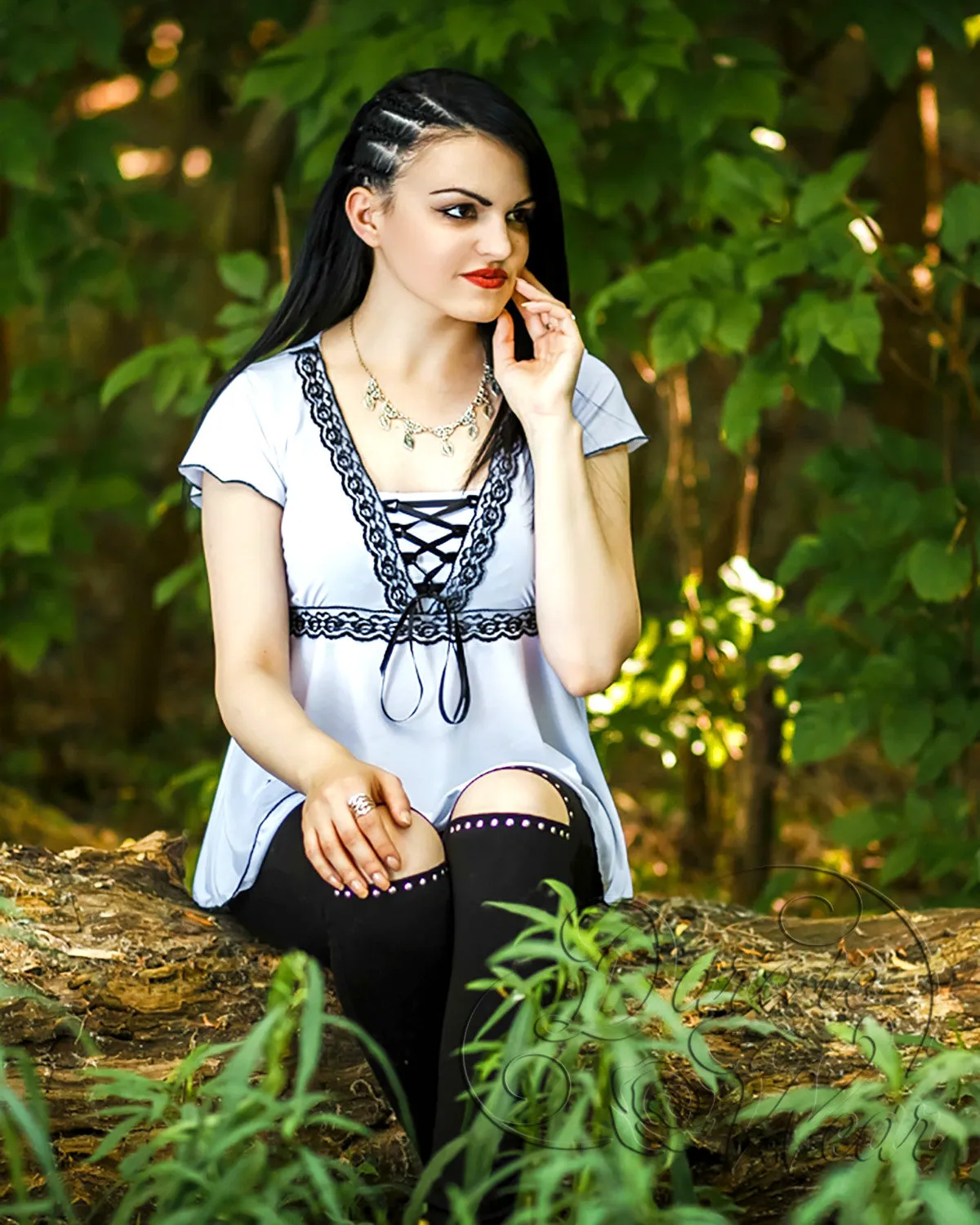 Angel Top in White/Silver