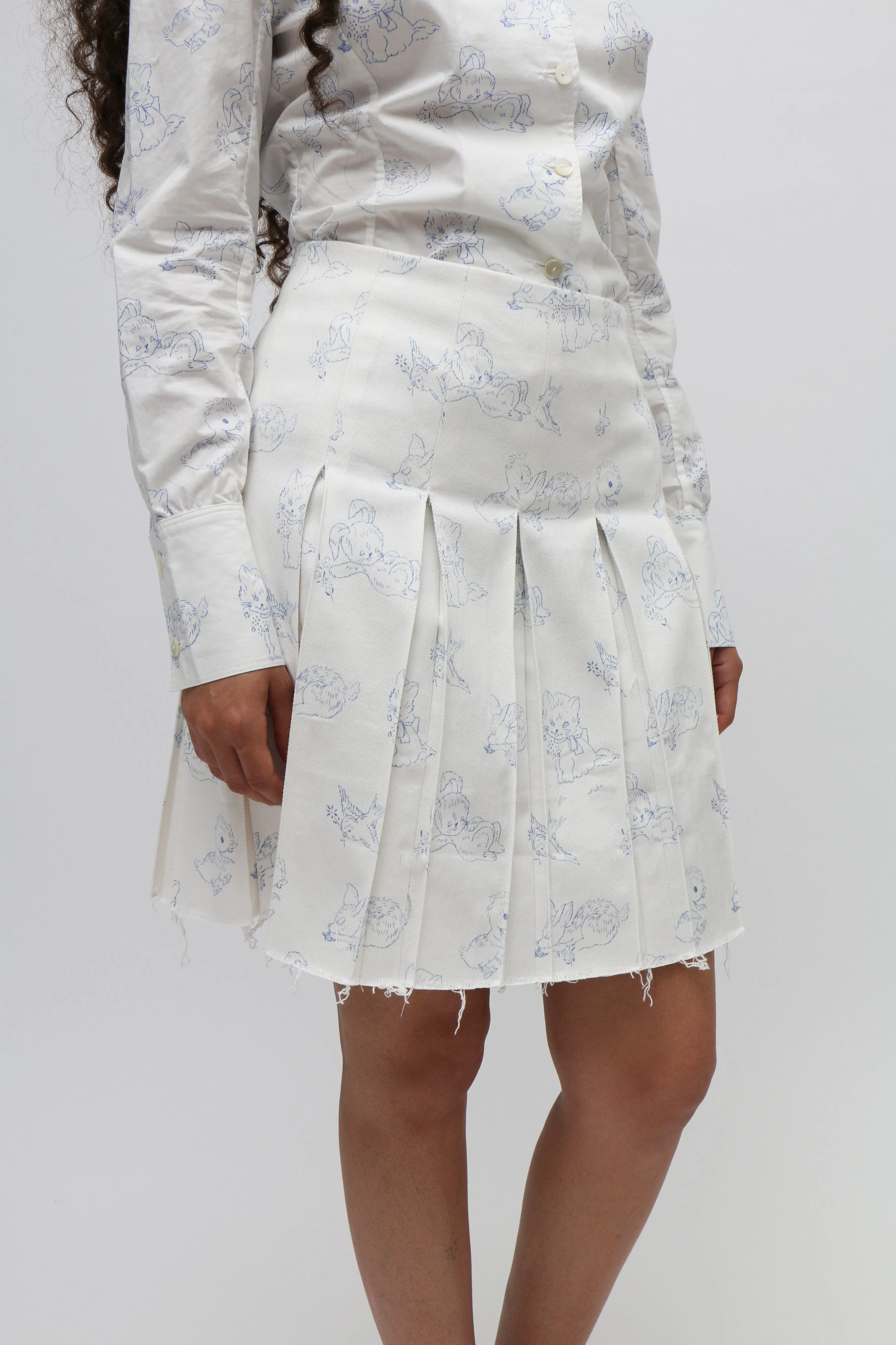 Animal Print Pleated Skirt