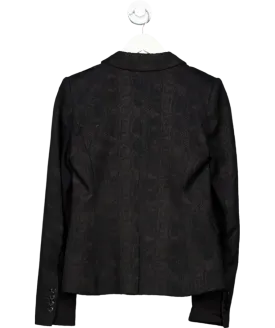 BCBGMAXAZRIA Black Single Button Textured Suit Jacket UK XXS