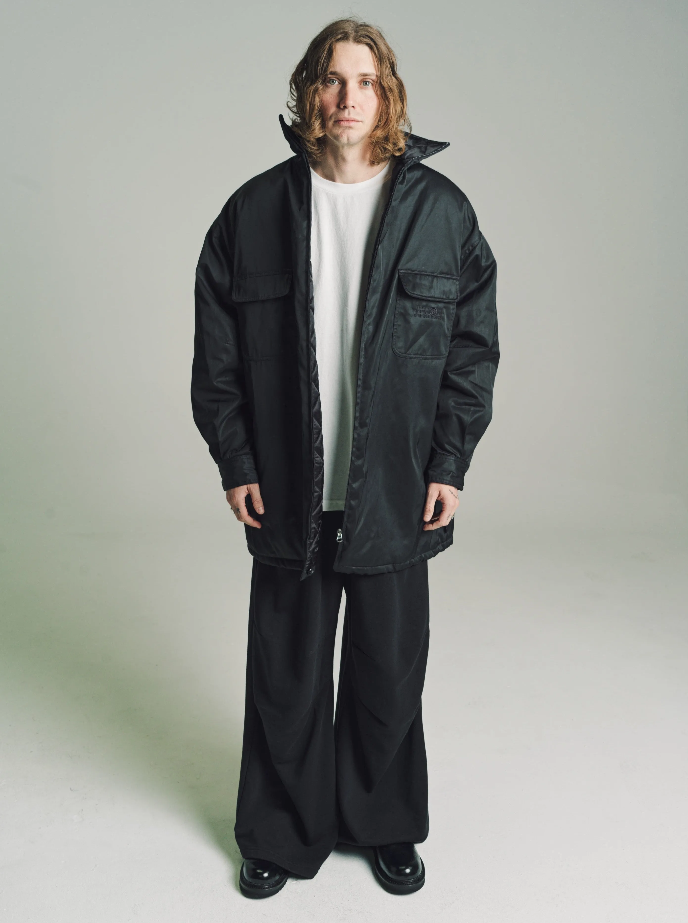 Black Wide Leg Sweat Jersey Pants