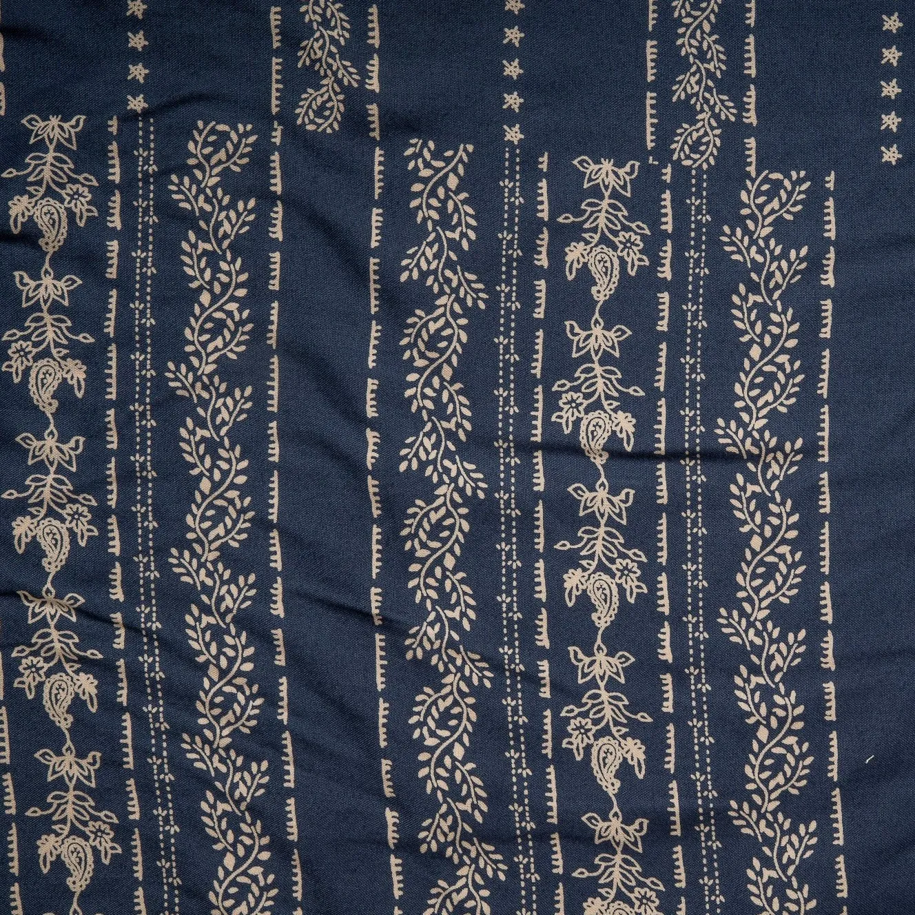 Blue & Beige Digital Print Rayon Fabric