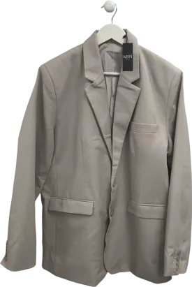 boohooMan Beige Single Breasted Linen Suit Jacket UK 40" CHEST
