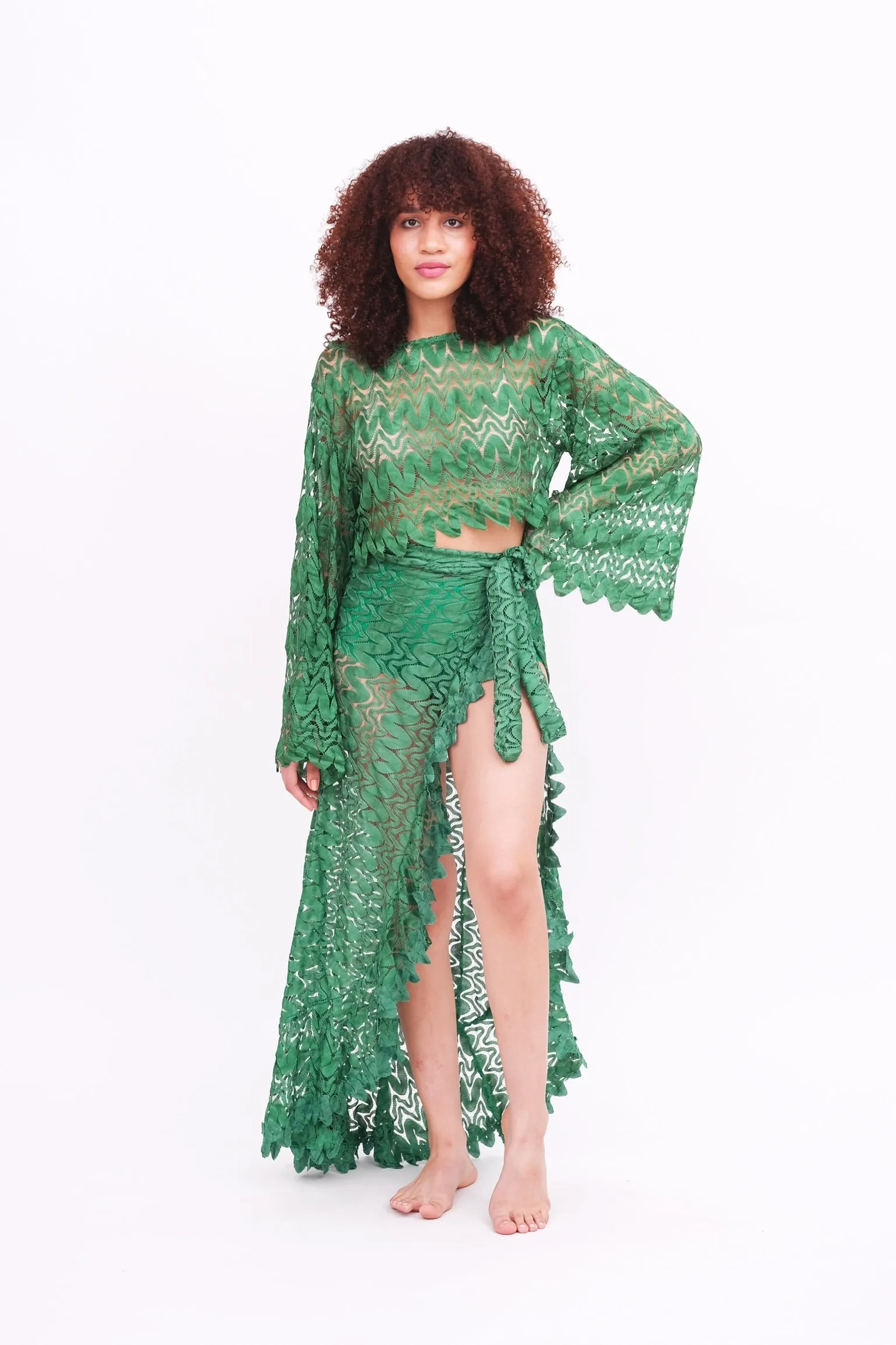 Emerald Lace Sarong Skirt