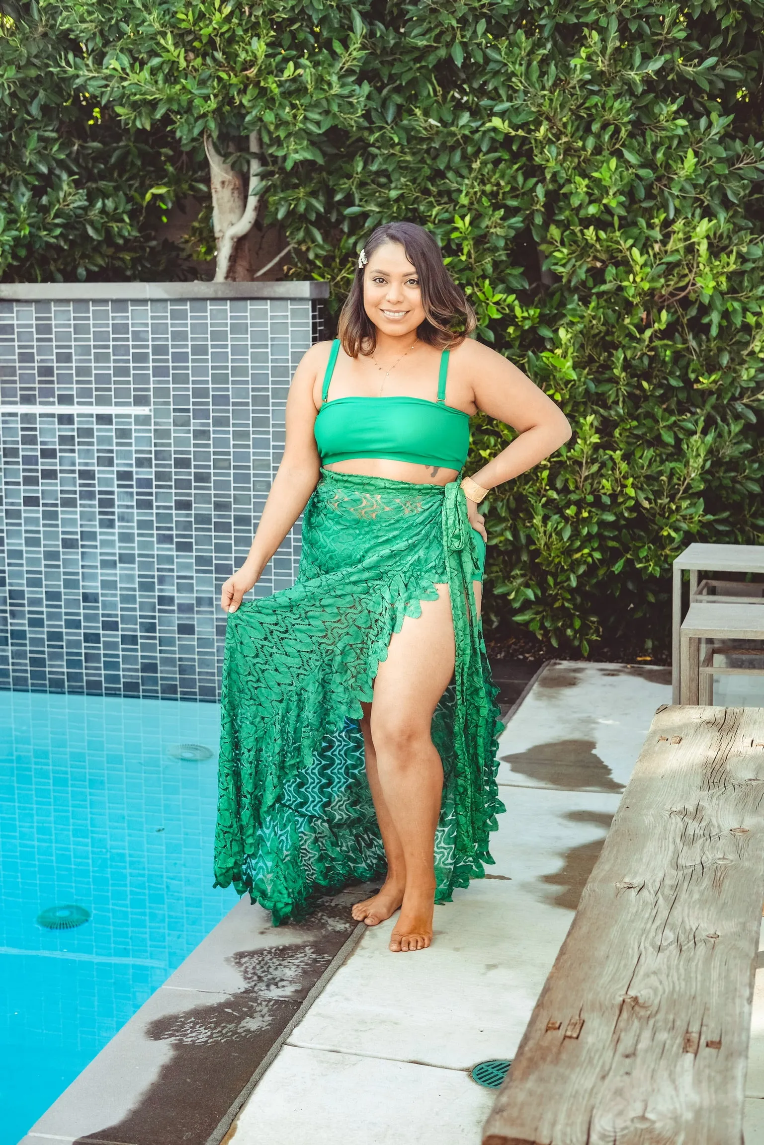 Emerald Lace Sarong Skirt