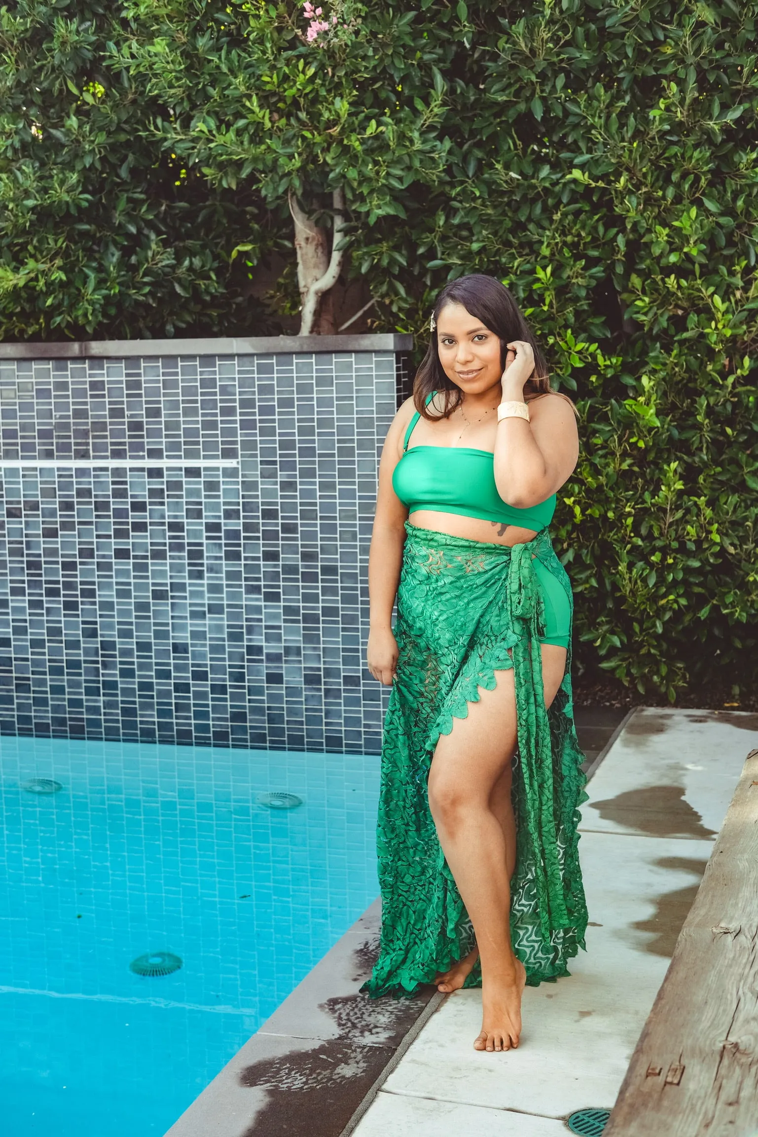 Emerald Lace Sarong Skirt
