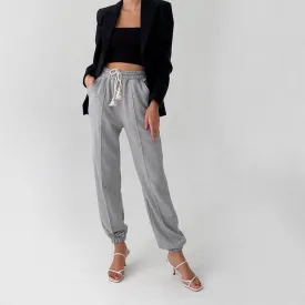 Fashionkova  2022 Summer Breathable Pants Women Cotton Loose Khaki Sweatpants Solid Female Casual High Waist Soft Pencial Trousers