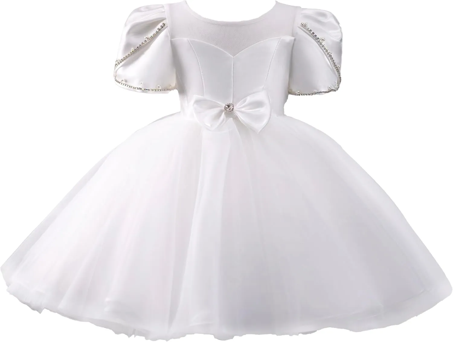 Flower Girl Dress Ruffle Satin Lace Tulle Beads Flower Decoration Toddler Wedding Birthday Party Evening Dress