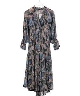 Free People Blue Chiffon Lena Maxi Dress UK XS