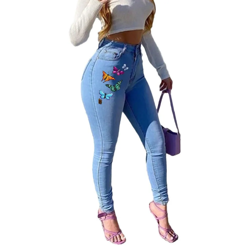 Girlary-shop main character dress to impress Printed Jeans Women's Jeans Women's High Waist Sexy Skinny Pants