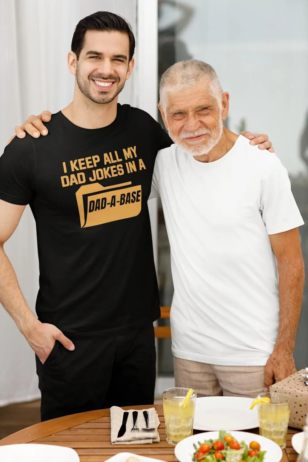 I Keep My Dad Jokes in a Dad-A-Base T-Shirt  Funny Humor Pun Shirt for Fathers and Grandpas