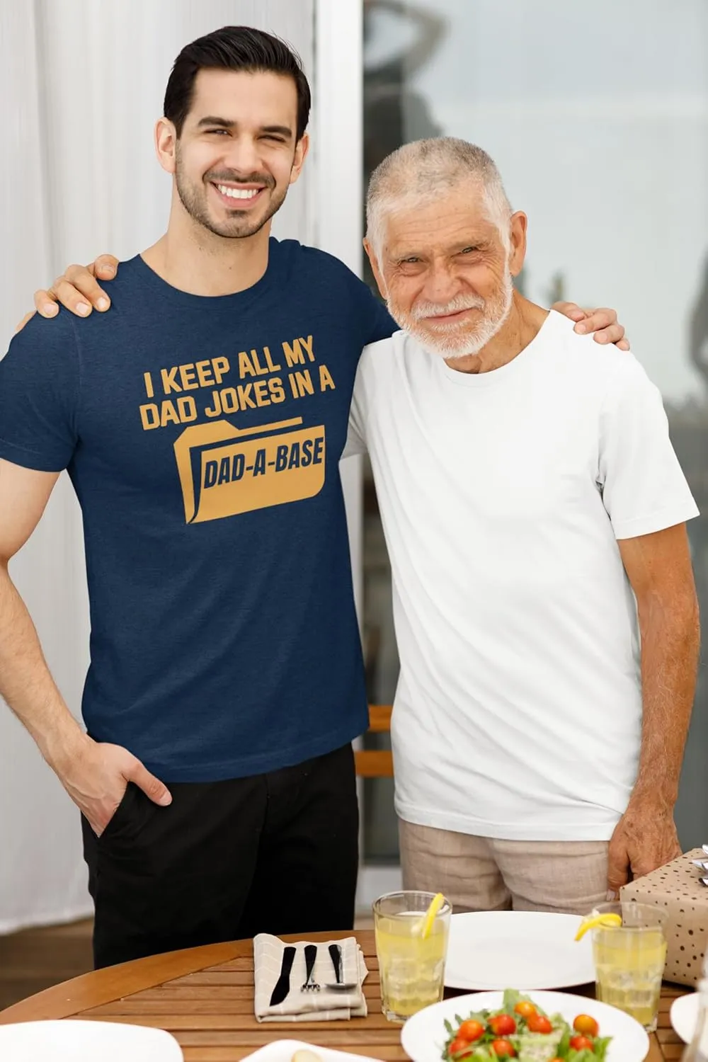 I Keep My Dad Jokes in a Dad-A-Base T-Shirt  Funny Humor Pun Shirt for Fathers and Grandpas