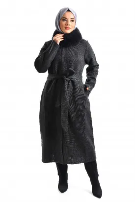 Invee 6101 Fur Cardigan Gray