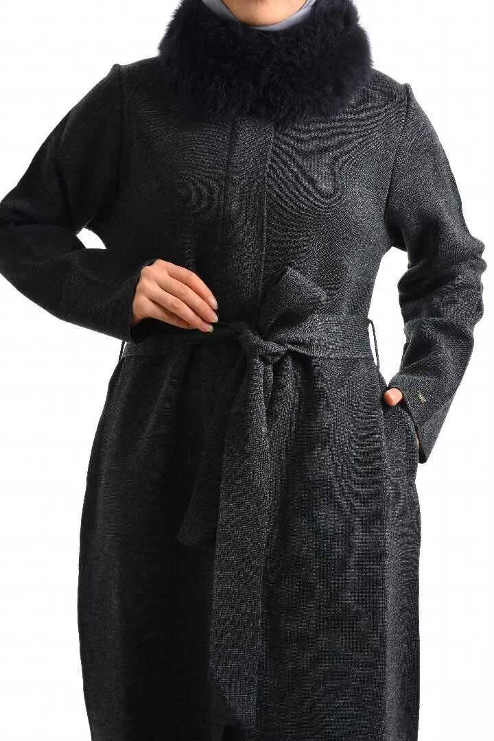 Invee 6101 Fur Cardigan Gray