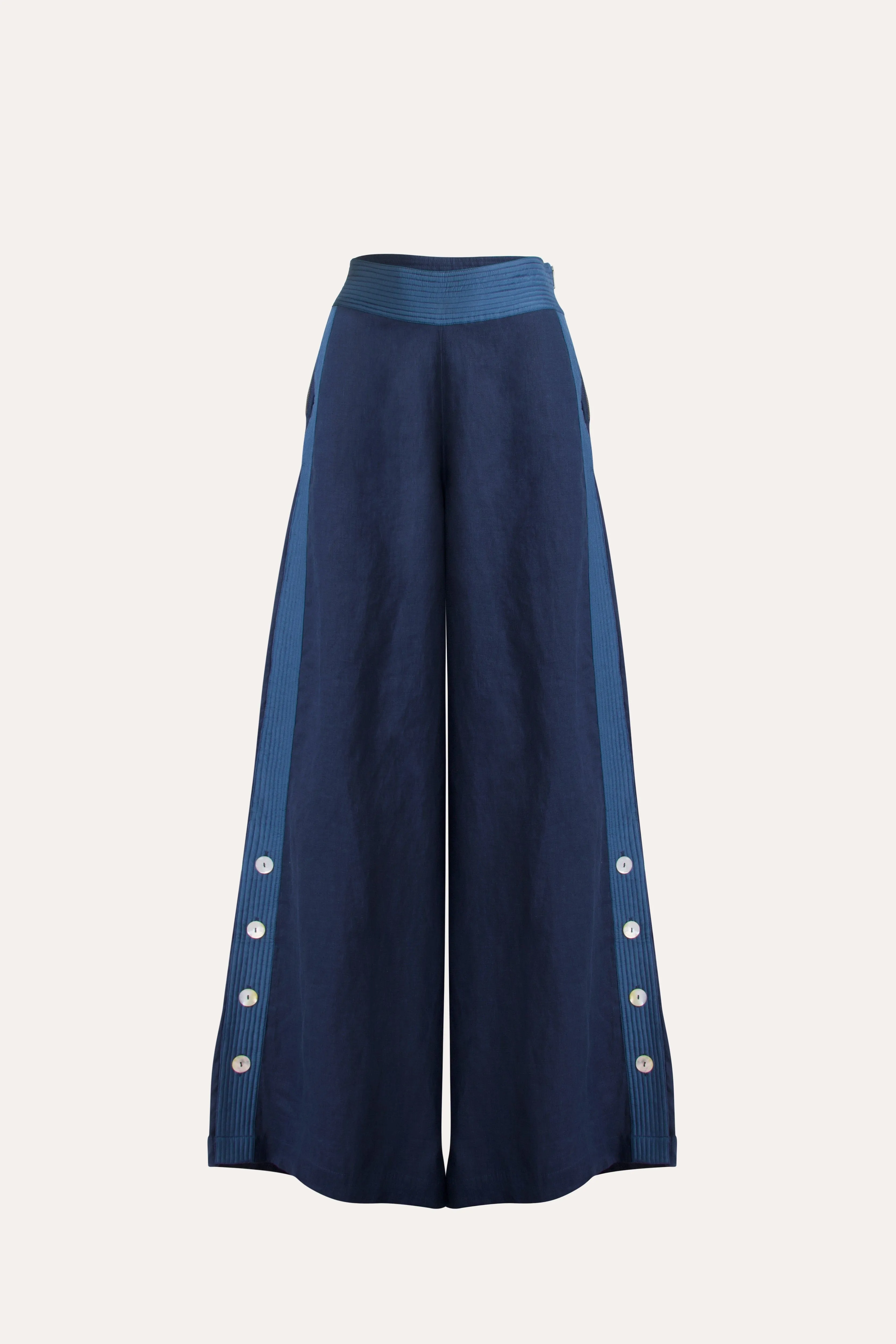 Isadora Embroidered Linen & Silk Pant
