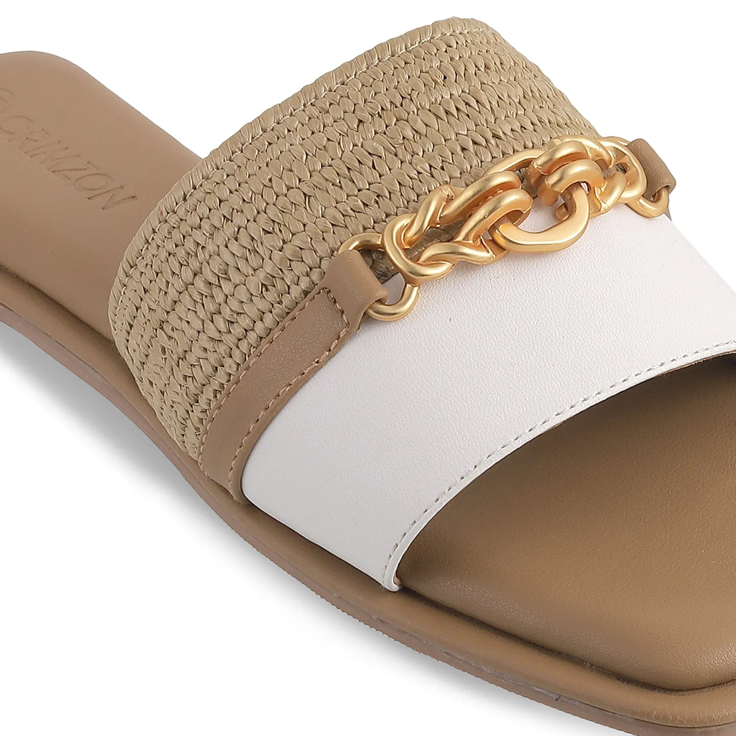 IVY- WHITE JUTE FLATS
