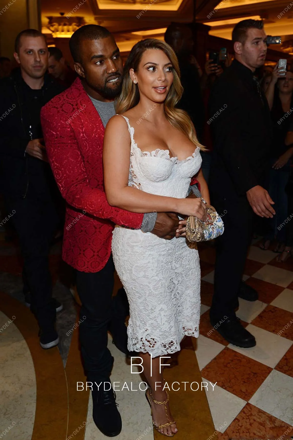 Kim Kardashian White Lace Two-Piece 33rd Birthday Dress
