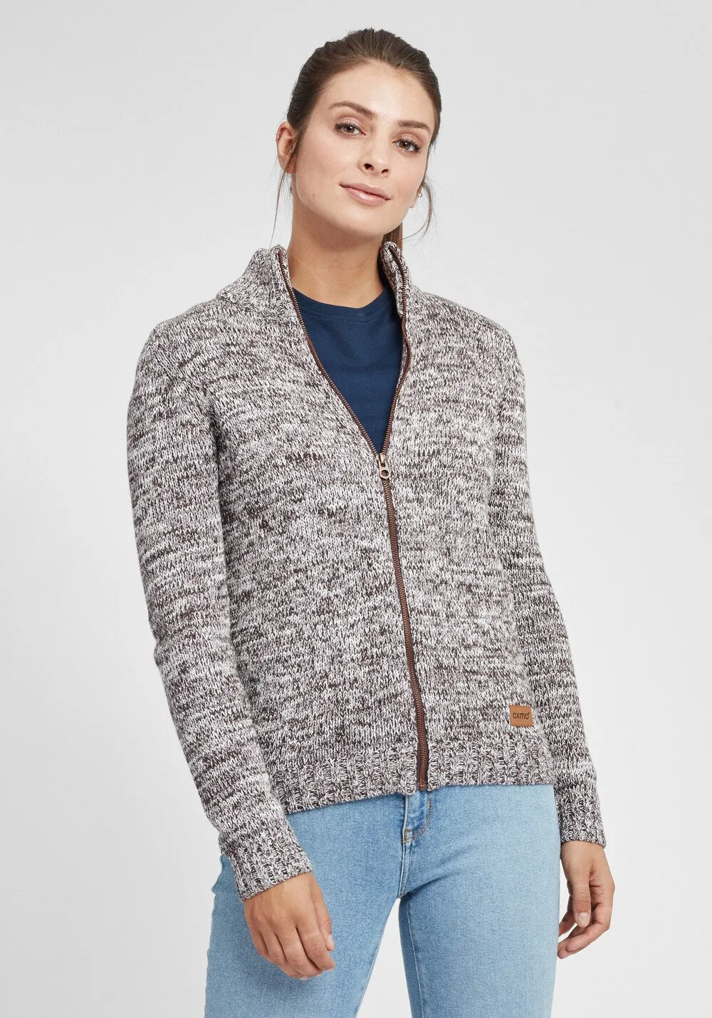 Knitted cardigan Oxmo Phenix, gray