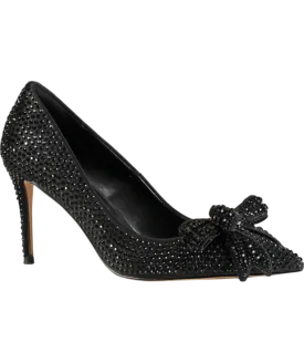 Kurt Geiger Black Belgravia Crystal Bow Heels UK 4 EU 37 👠
