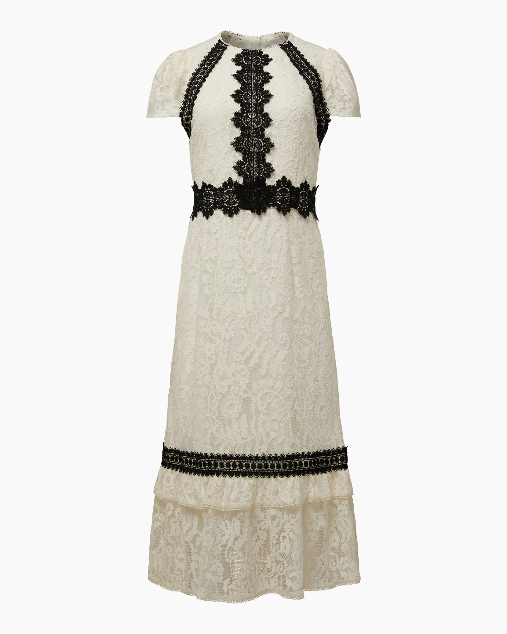 Lace Flutter Midi Dress