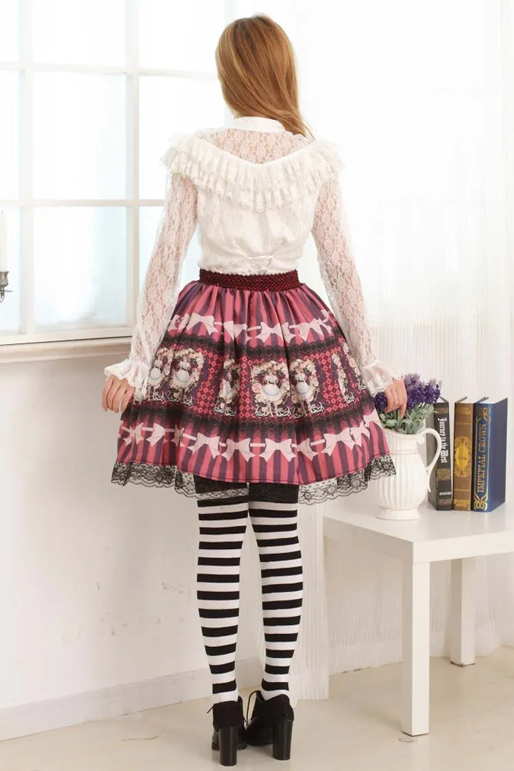 Lolita Sweet Princess Alice's Tea Party Series Short Skirt with Lace Trimming for Girl