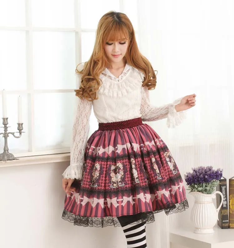 Lolita Sweet Princess Alice's Tea Party Series Short Skirt with Lace Trimming for Girl