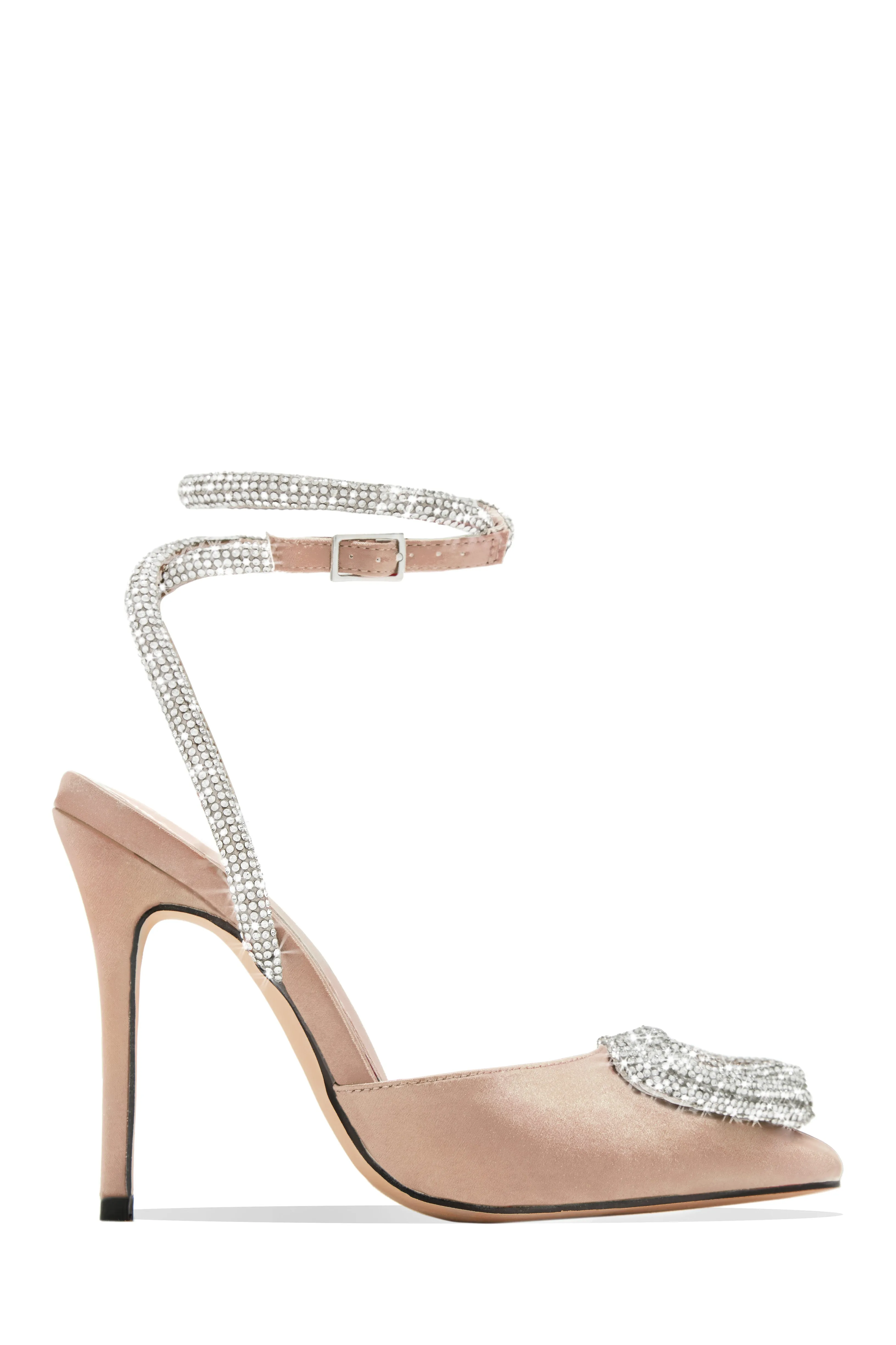Love Language Embellished Heart Heel Pumps - White