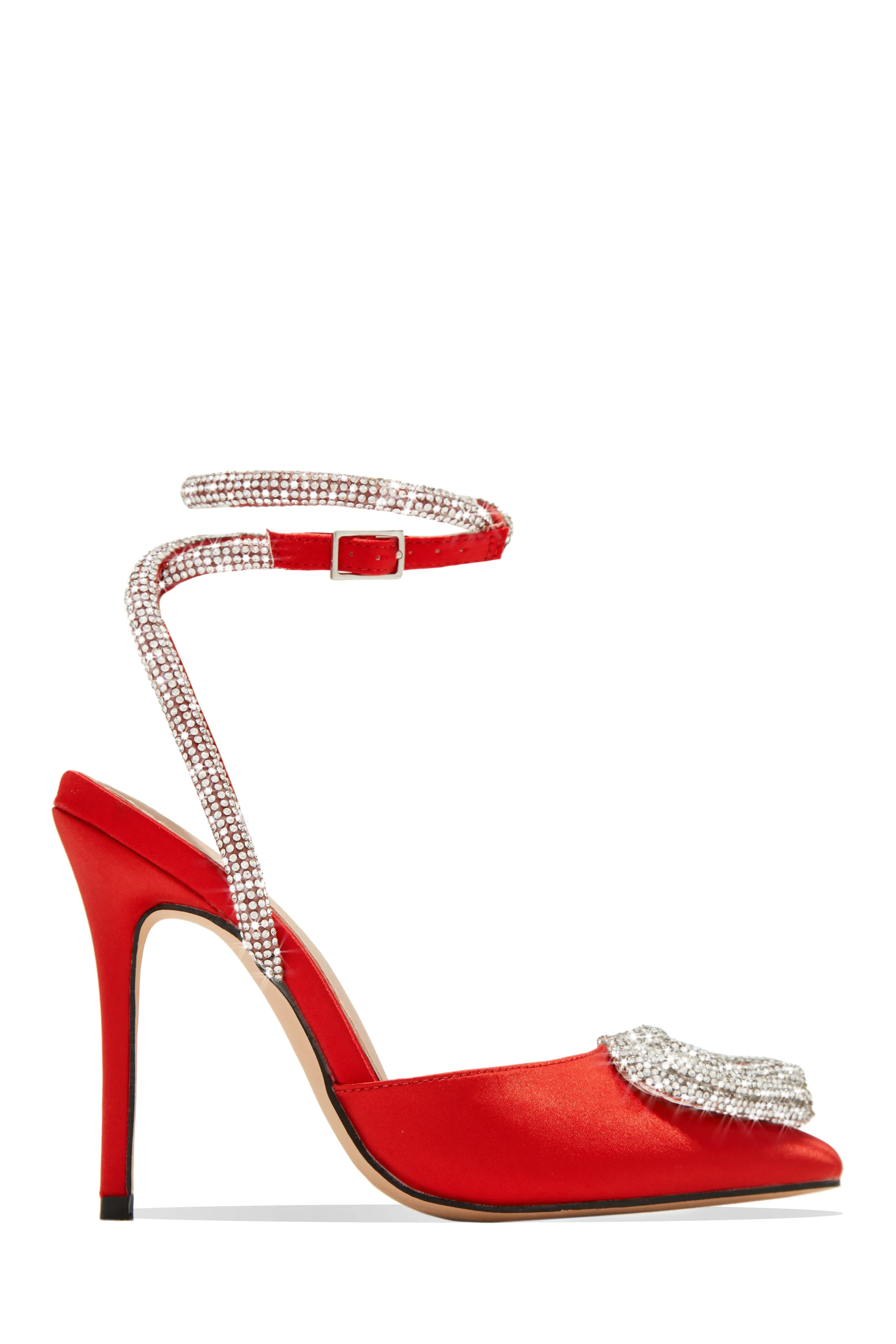 Love Language Embellished Heart Heel Pumps - White