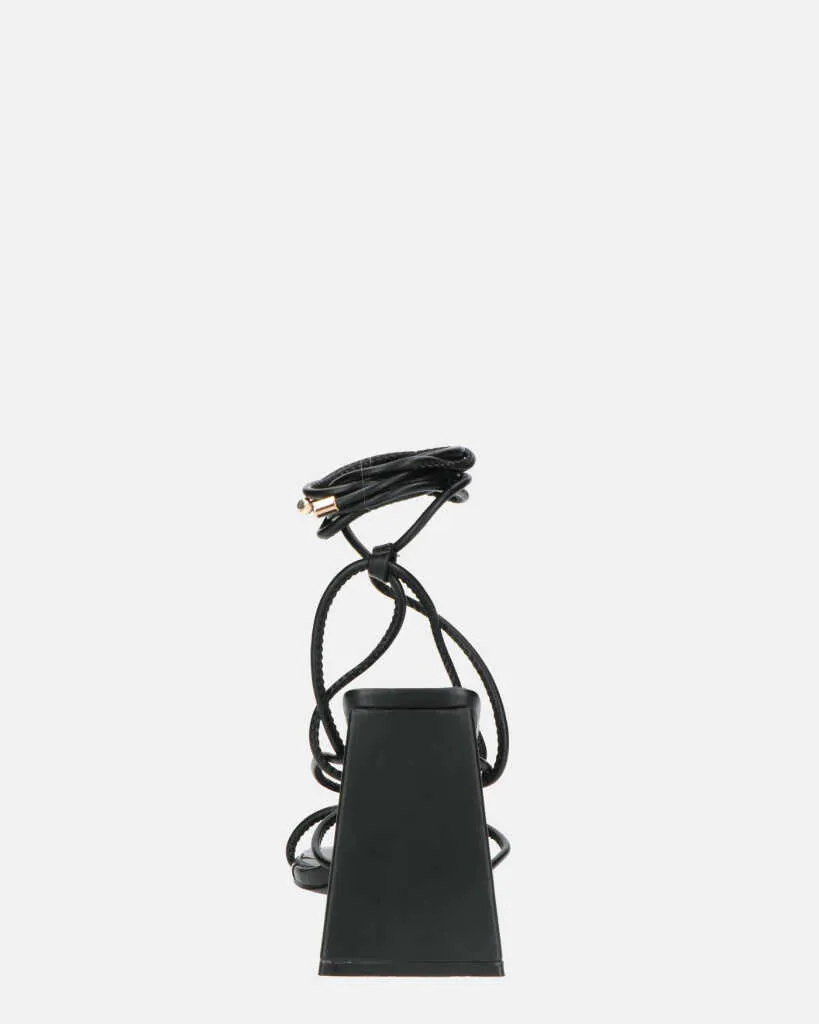 LUCE - sandali con tacco e lacci neri