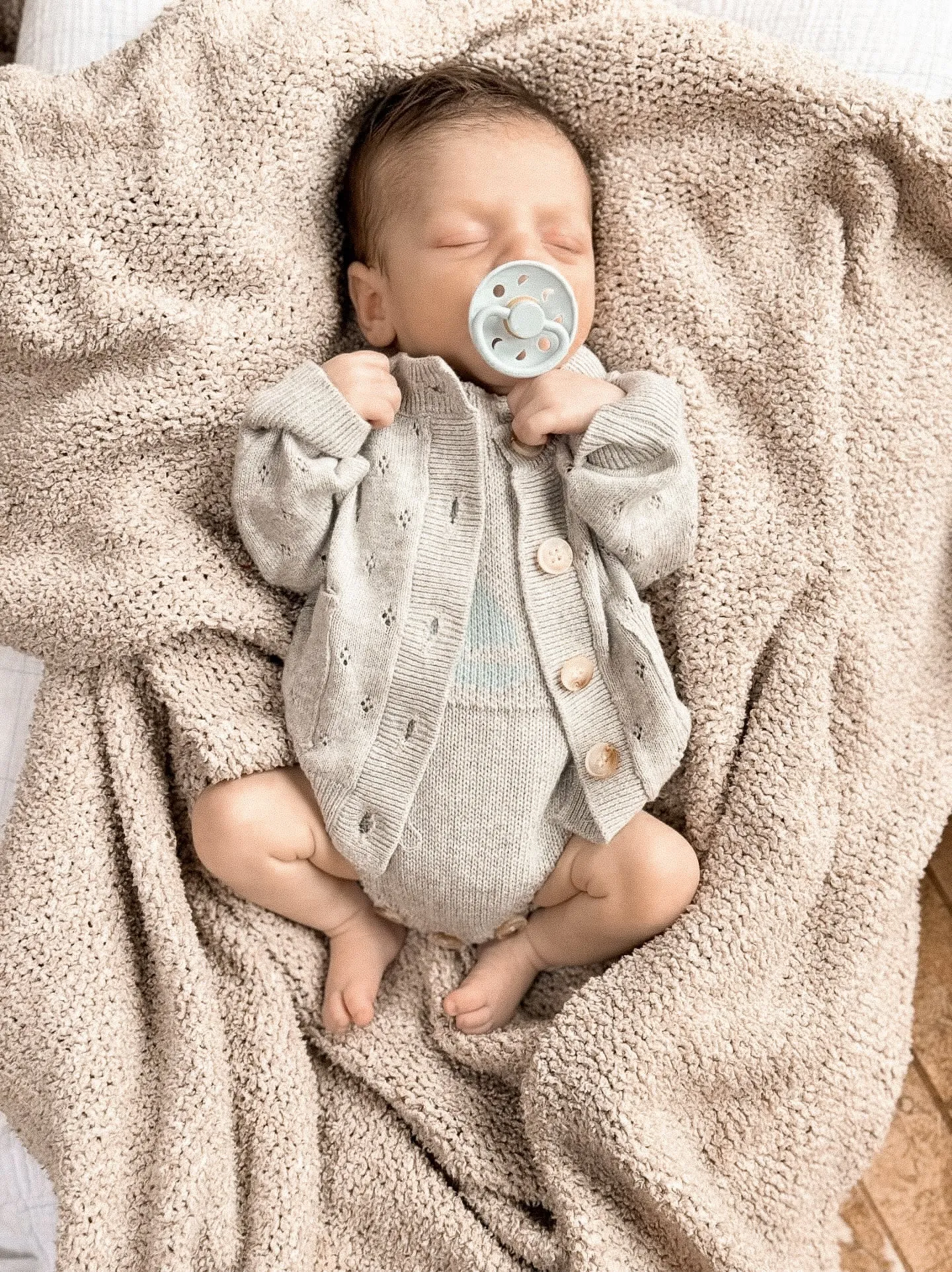 Luna   Luca Pointelle Cardigan - Heather Gray