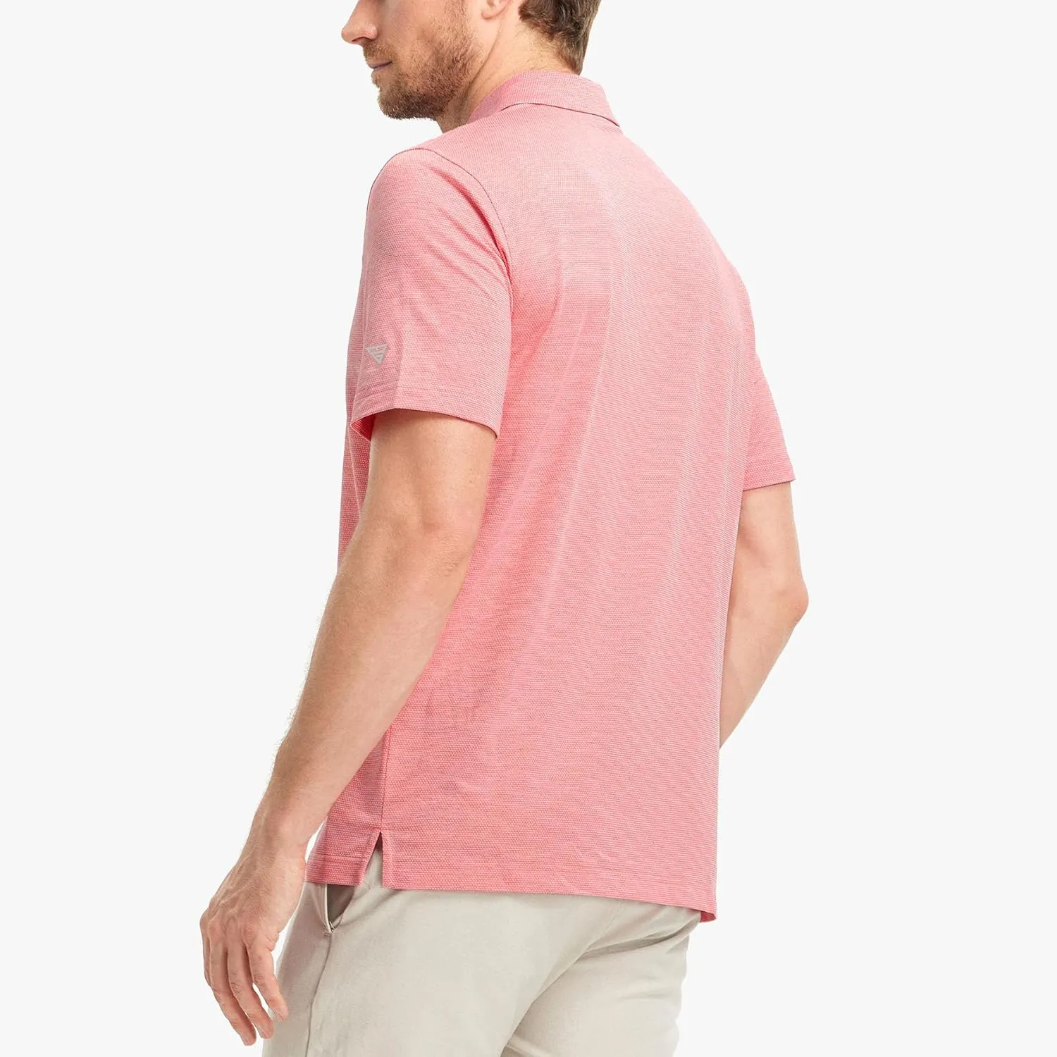 M MAELREG Golf Shirts for Men Dry Fit Short Sleeve Performance Moisture Wicking Heather Jacquard Active Mens Polo Shirts