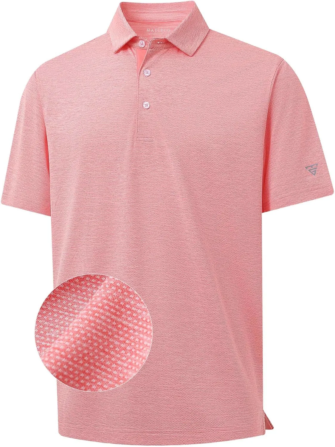 M MAELREG Golf Shirts for Men Dry Fit Short Sleeve Performance Moisture Wicking Heather Jacquard Active Mens Polo Shirts