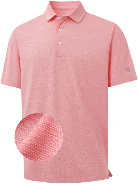 M MAELREG Golf Shirts for Men Dry Fit Short Sleeve Performance Moisture Wicking Heather Jacquard Active Mens Polo Shirts