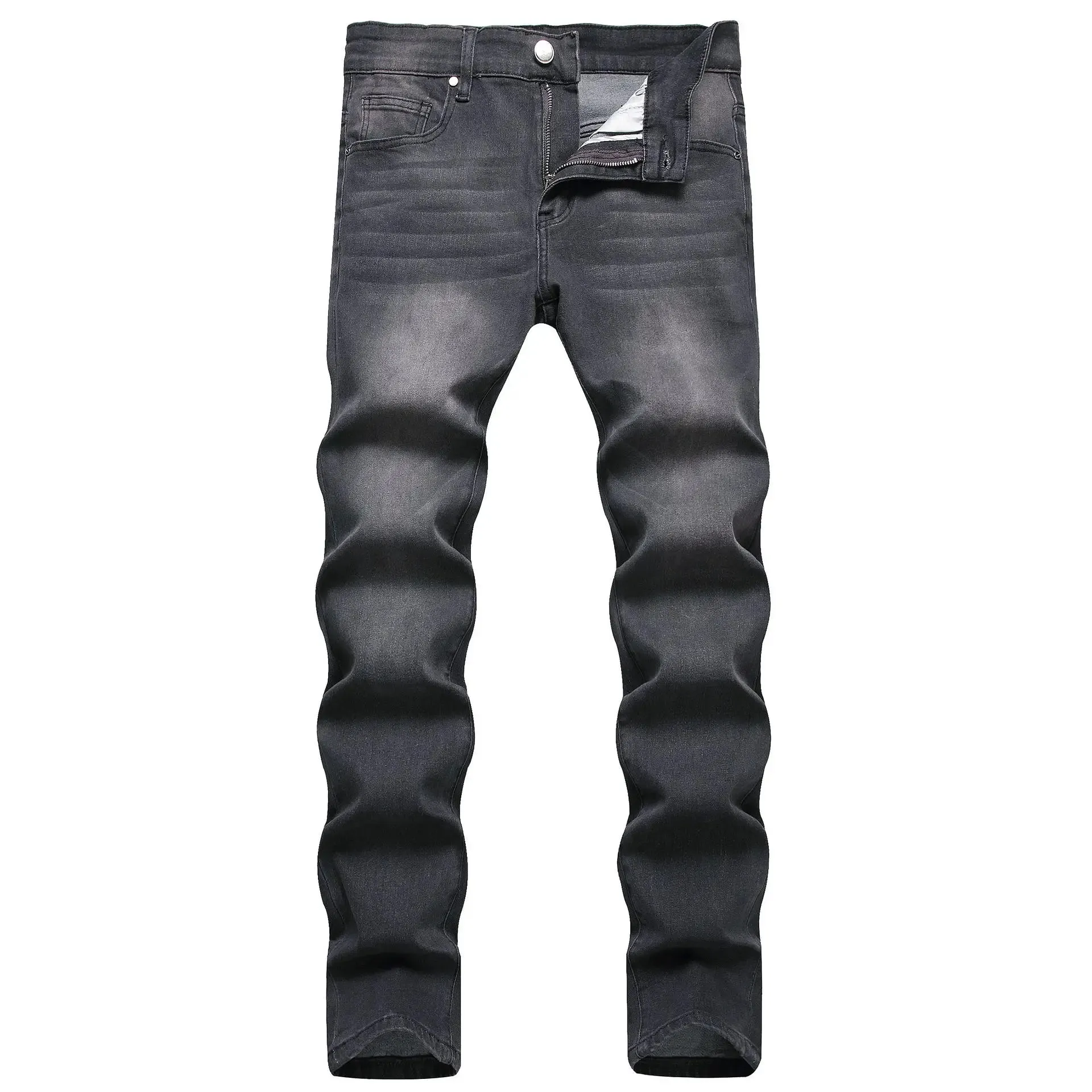 Men's Jeans Solid Elastic Slim Fit Fashion Pants Fashion Korean Street Clothing Men's Wear  Black Jeans  Men Jeans  Fall Guys
