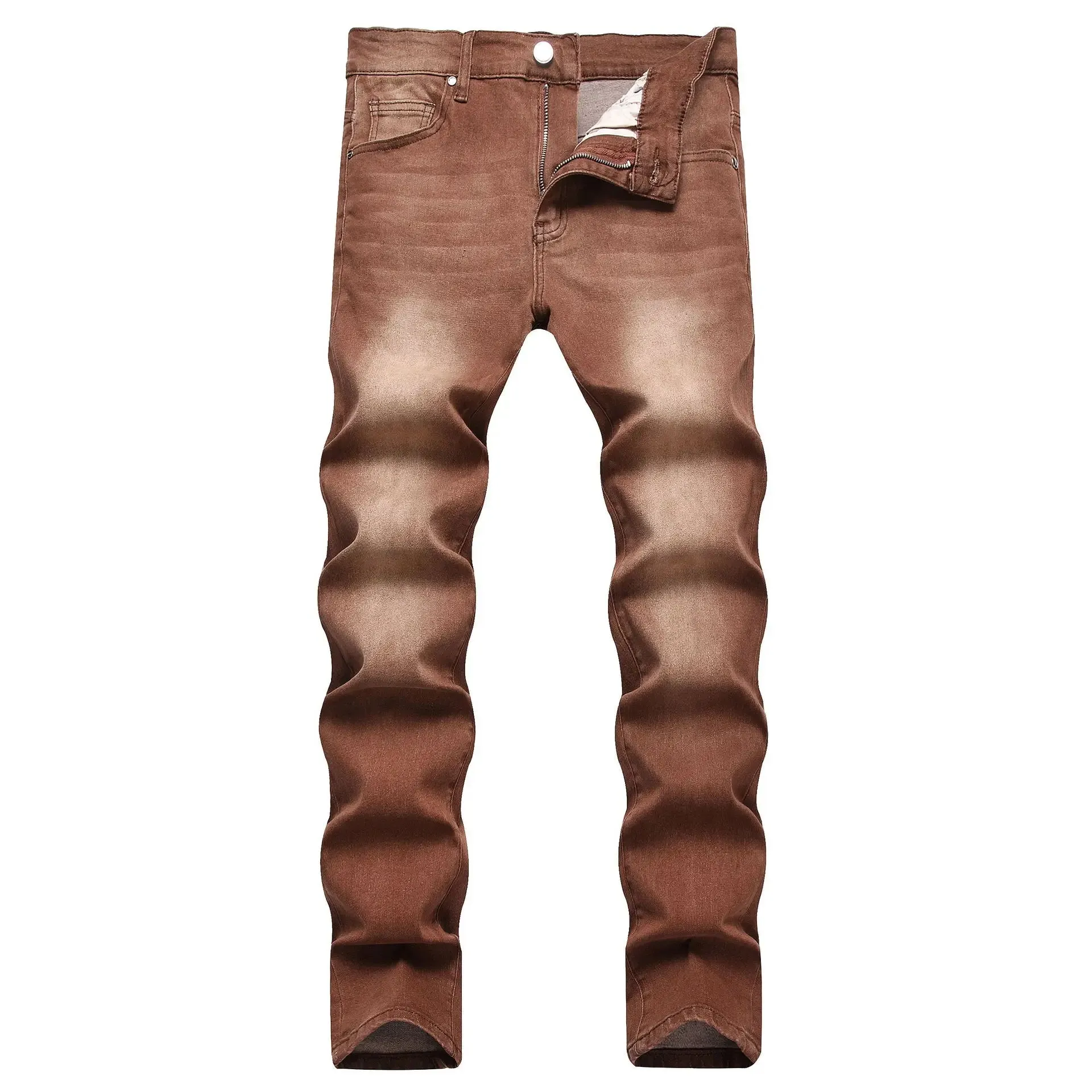 Men's Jeans Solid Elastic Slim Fit Fashion Pants Fashion Korean Street Clothing Men's Wear  Black Jeans  Men Jeans  Fall Guys