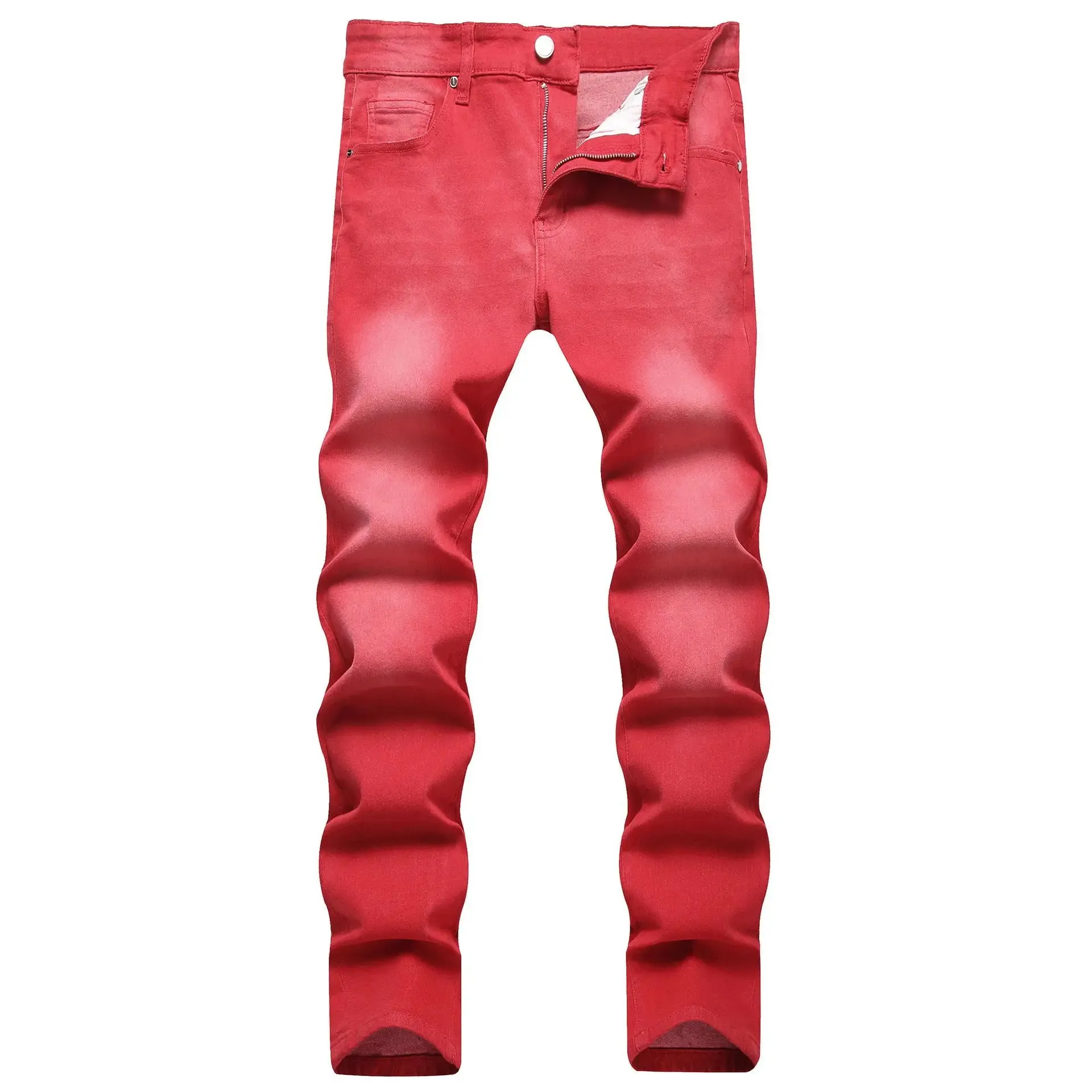 Men's Jeans Solid Elastic Slim Fit Fashion Pants Fashion Korean Street Clothing Men's Wear  Black Jeans  Men Jeans  Fall Guys
