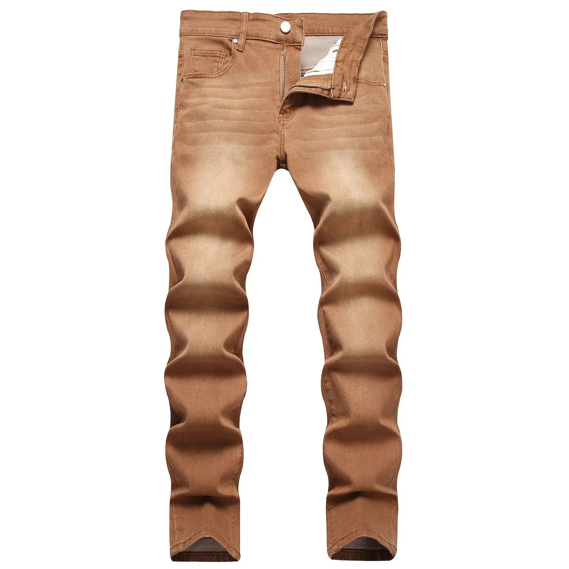 Men's Jeans Solid Elastic Slim Fit Fashion Pants Fashion Korean Street Clothing Men's Wear  Black Jeans  Men Jeans  Fall Guys