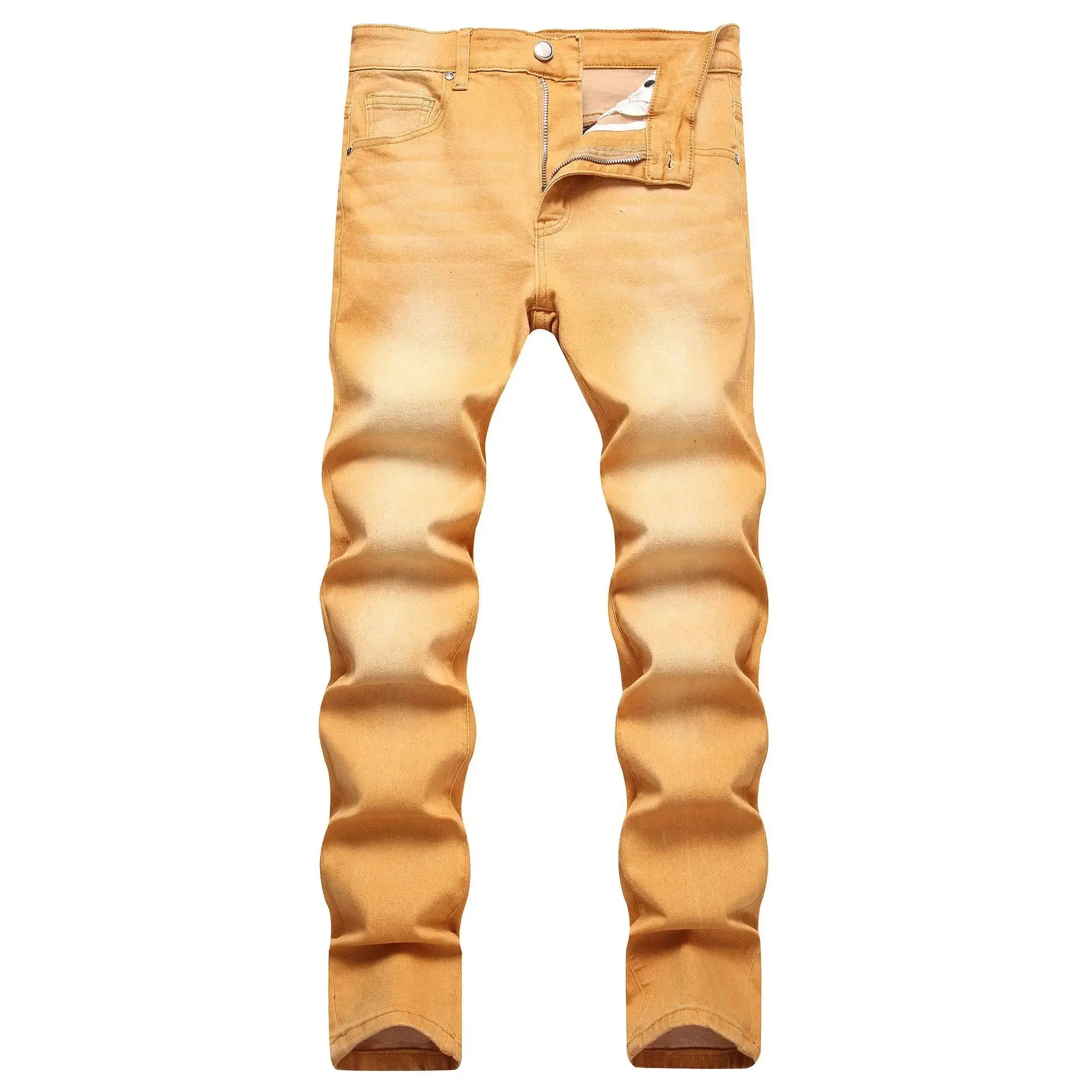 Men's Jeans Solid Elastic Slim Fit Fashion Pants Fashion Korean Street Clothing Men's Wear  Black Jeans  Men Jeans  Fall Guys