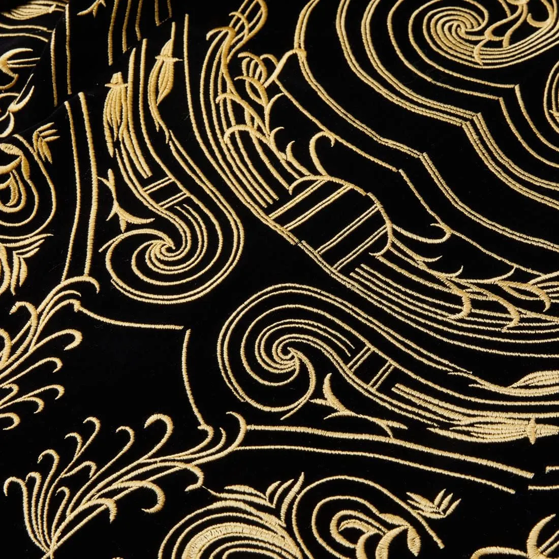 Mens Stylish Court Prince Black Velvet Gold Embroidery Blazer Suit Jacket