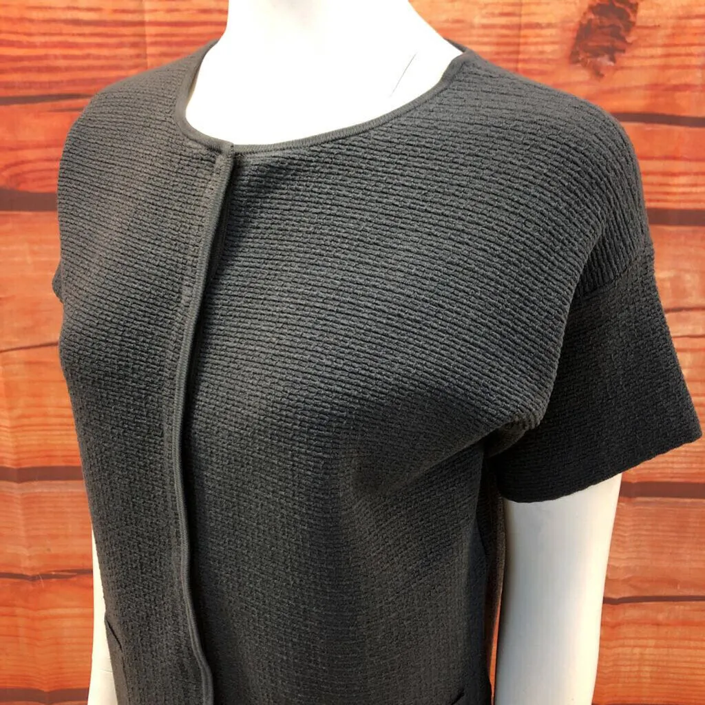 NWT EILEEN FISHER SLEEVELESS HEAVY GRAY CARDIGAN SIZE MEDIUM TCC