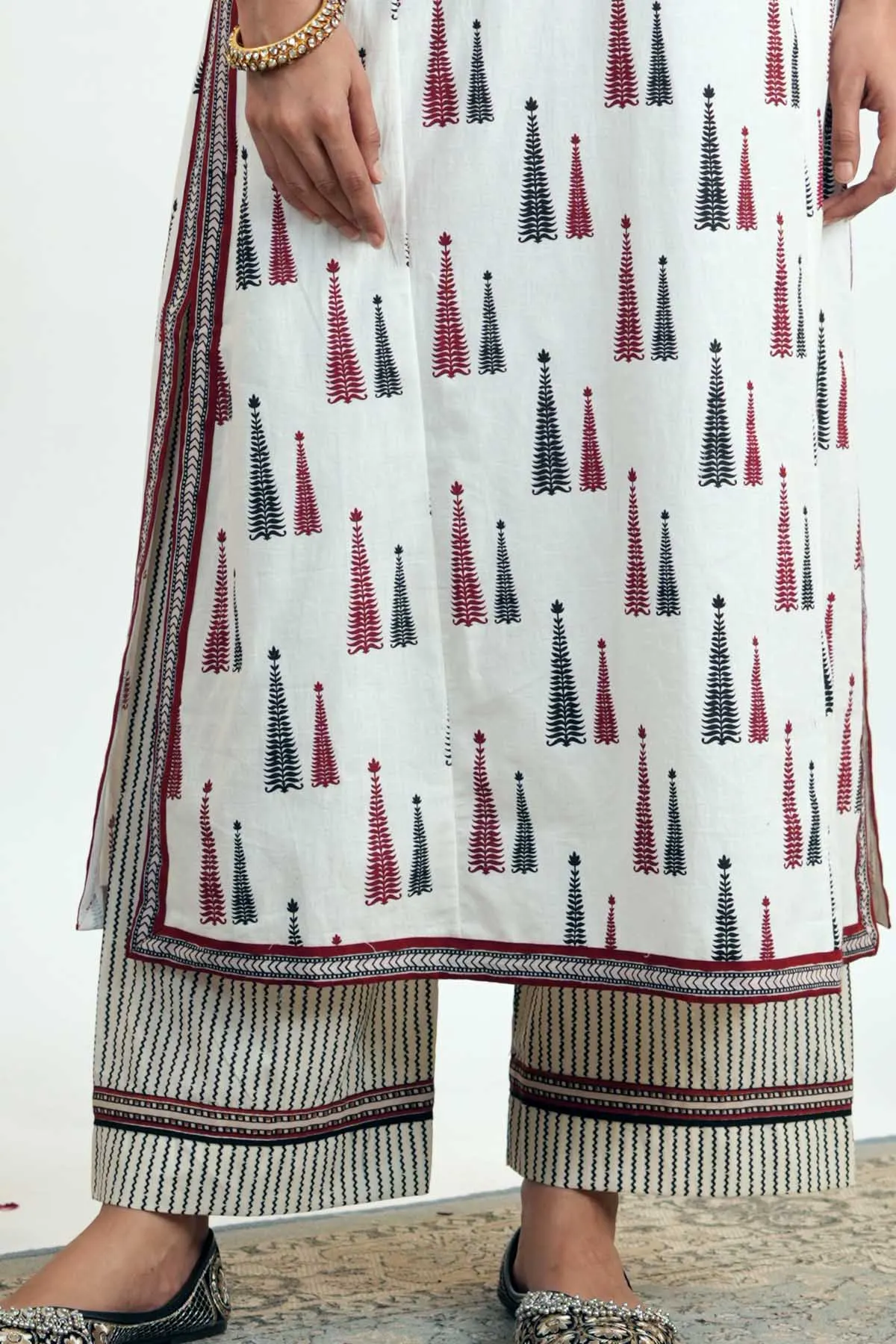 Off-White Straight Pants In Printed Cotton