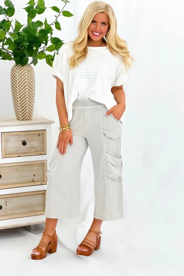 PIGWHTCP Twill Faulkner Crop *Final Sale*