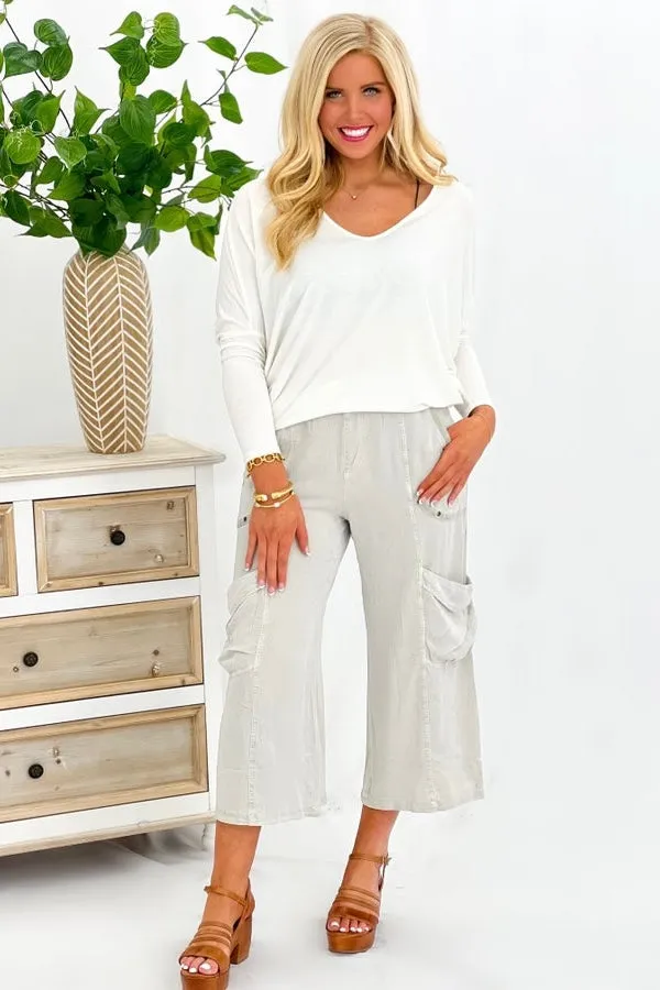 PIGWHTCP Twill Faulkner Crop *Final Sale*